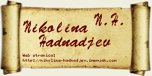 Nikolina Hadnađev vizit kartica